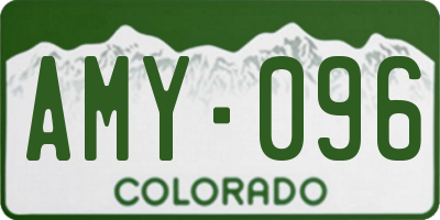 CO license plate AMY096
