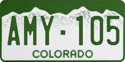 CO license plate AMY105