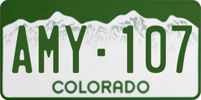 CO license plate AMY107