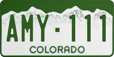 CO license plate AMY111