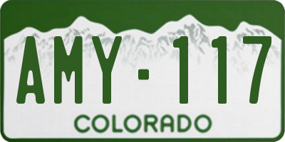 CO license plate AMY117