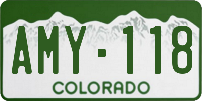 CO license plate AMY118