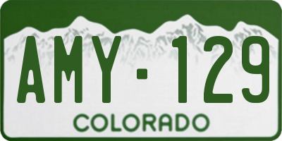 CO license plate AMY129
