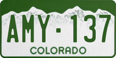 CO license plate AMY137