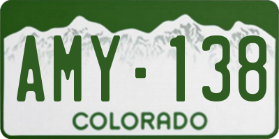CO license plate AMY138