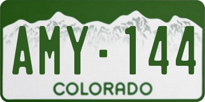 CO license plate AMY144