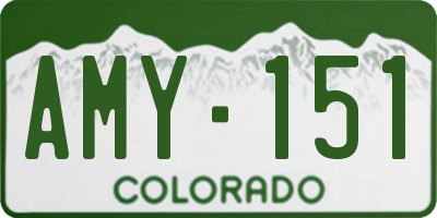 CO license plate AMY151