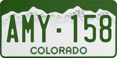 CO license plate AMY158