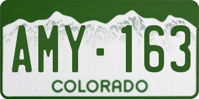 CO license plate AMY163