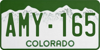 CO license plate AMY165