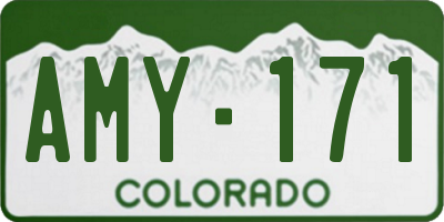 CO license plate AMY171