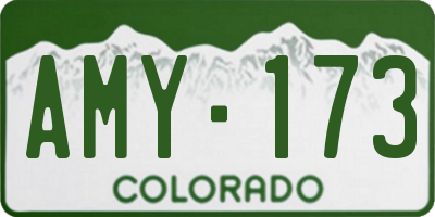 CO license plate AMY173