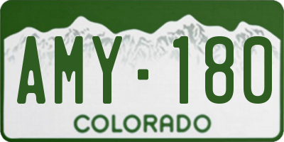 CO license plate AMY180