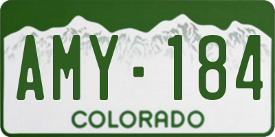 CO license plate AMY184