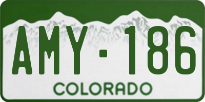CO license plate AMY186