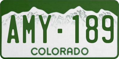 CO license plate AMY189