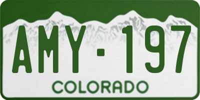 CO license plate AMY197