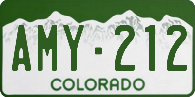CO license plate AMY212
