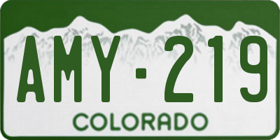 CO license plate AMY219