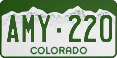 CO license plate AMY220