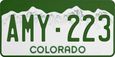 CO license plate AMY223
