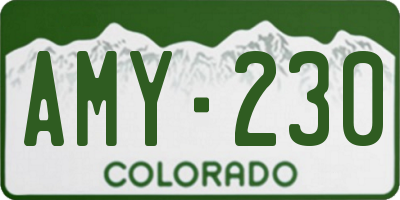 CO license plate AMY230