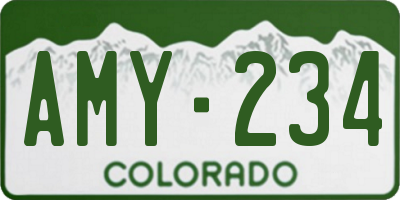 CO license plate AMY234