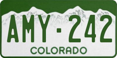 CO license plate AMY242