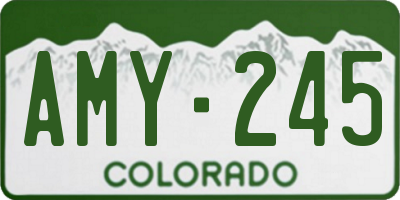 CO license plate AMY245