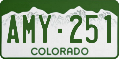 CO license plate AMY251