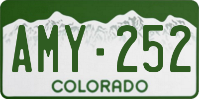 CO license plate AMY252