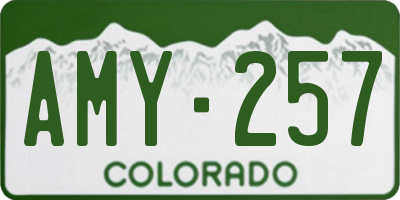 CO license plate AMY257