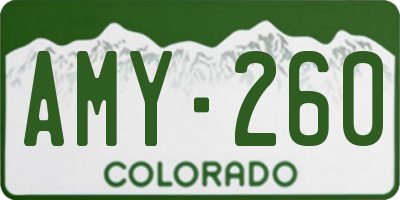 CO license plate AMY260