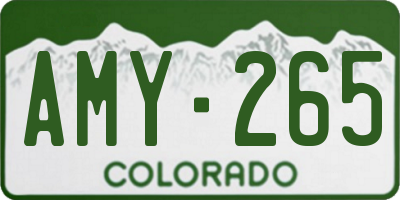 CO license plate AMY265