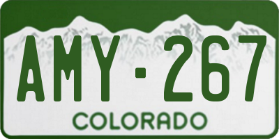 CO license plate AMY267