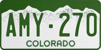 CO license plate AMY270