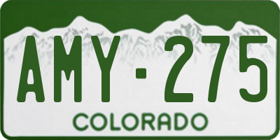 CO license plate AMY275