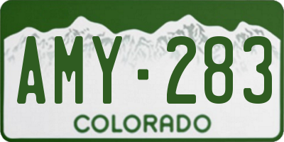 CO license plate AMY283