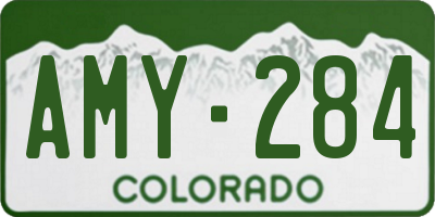 CO license plate AMY284