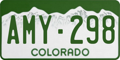 CO license plate AMY298