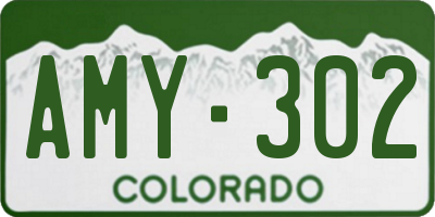 CO license plate AMY302
