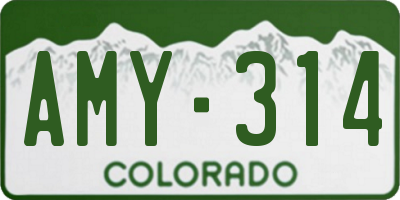 CO license plate AMY314