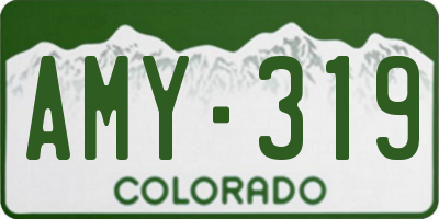 CO license plate AMY319