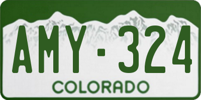 CO license plate AMY324