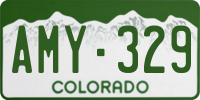 CO license plate AMY329