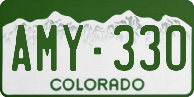 CO license plate AMY330
