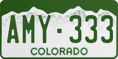 CO license plate AMY333