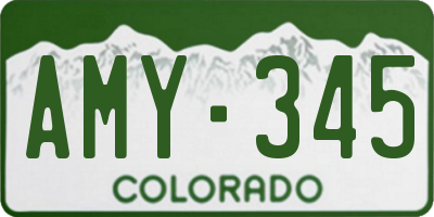 CO license plate AMY345