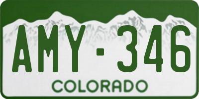 CO license plate AMY346