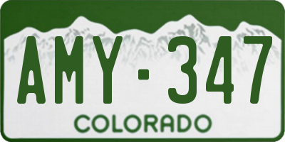 CO license plate AMY347